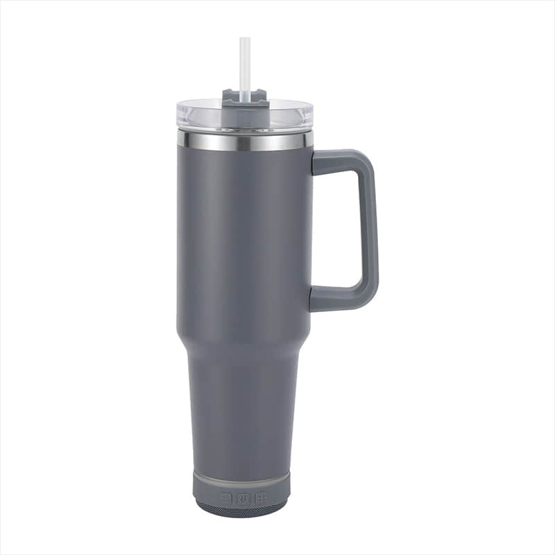 40oz Tumbler with with Handle and Straw and Detachable Bluetooth- Speaker Stainless Steel