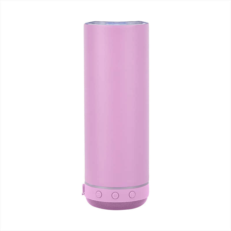 20oz Audio Portable Straight Stainless Steel Bluetooth Speaker bottle