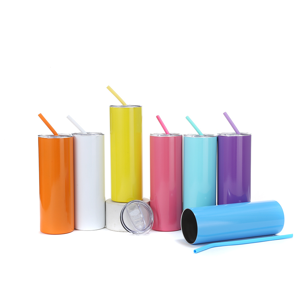Wholesale 20oz Straight Thermos  Double Wall  Stainless Steel Cup with  Straw
