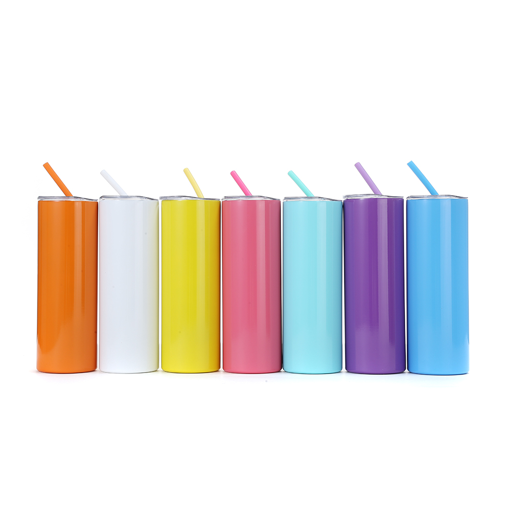 Wholesale 20oz Straight Thermos  Double Wall  Stainless Steel Cup with  Straw