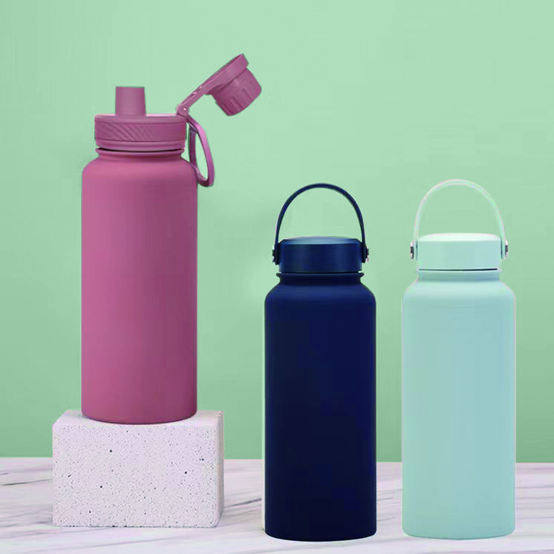 32oz Insulated Water Bottle with Straw Stainless Steel Sports Water Cup Flask