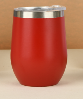 12oz Wine Tumbler with Lid, Double Wall Stainless Steel Vacuum Insulated Wine Coffee Mug