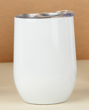 12oz Wine Tumbler with Lid, Double Wall Stainless Steel Vacuum Insulated Wine Coffee Mug