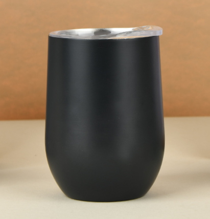 12oz Wine Tumbler with Lid, Double Wall Stainless Steel Vacuum Insulated Wine Coffee Mug