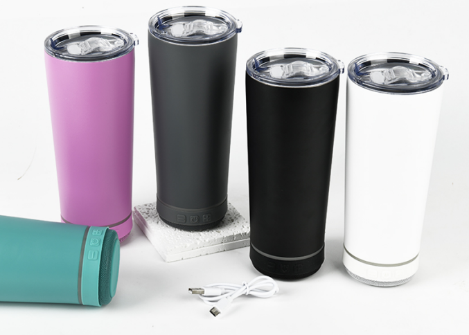 20oz Bluetooth Thermal with Straw and Wireless Speaker with LED Light
