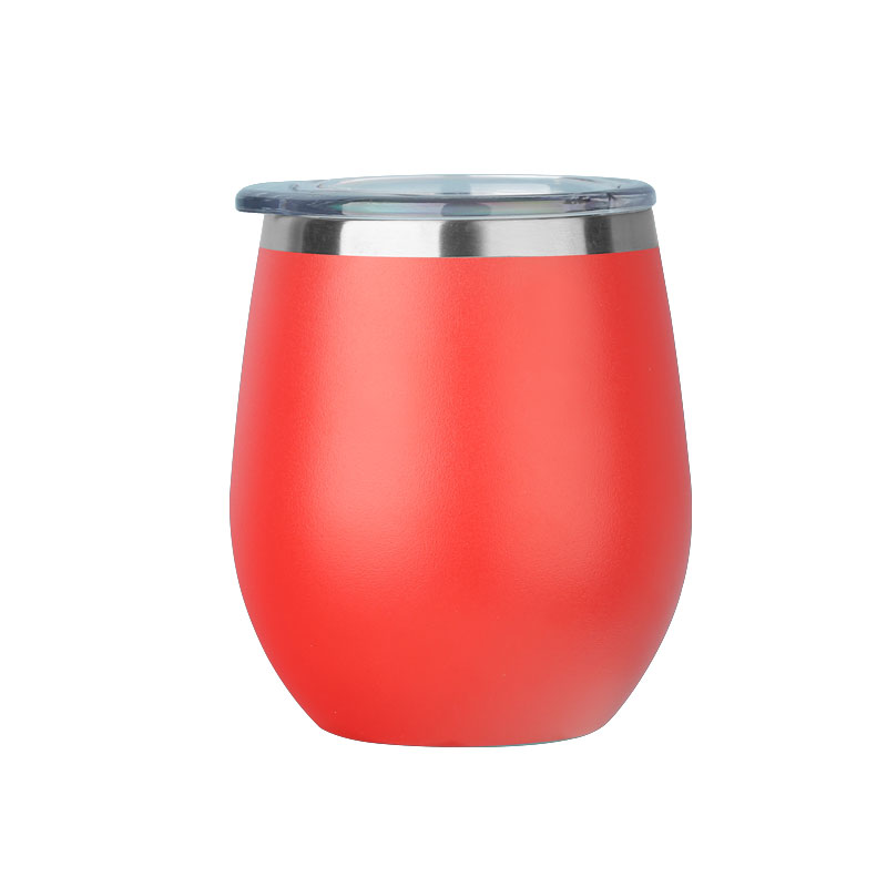 8OZ Vacuum Insulated Stemless Wine Glass with Lid 