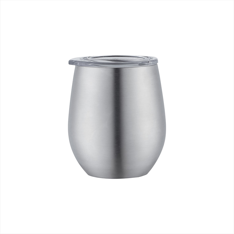8OZ Vacuum Insulated Stemless Wine Glass with Lid 
