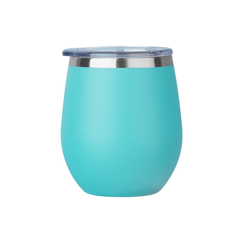 8OZ Vacuum Insulated Stemless Wine Glass with Lid 