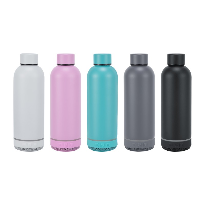 14oz Double Wall Vacuum Insulated Water Bottle with Bluetooth Speaker 